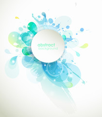 Wall Mural - abstract colored flower background with circles and brush strokes.