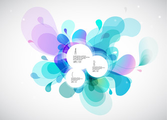 Wall Mural - abstract colored flower background with circles and brush strokes.