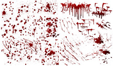 Blood Background,ink Splatter Background, Isolated On White.