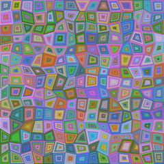 Poster - Colorful abstract concentric rectangle puzzle mosaic background