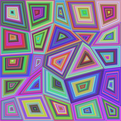 Poster - Colorful abstract concentric rectangle puzzle mosaic background