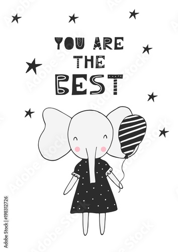 uroczy-slonik-w-sukience-i-napis-you-are-the-best