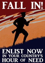 World War One British Recruitment Poster. Vintage Style Original Computer Illustration. 