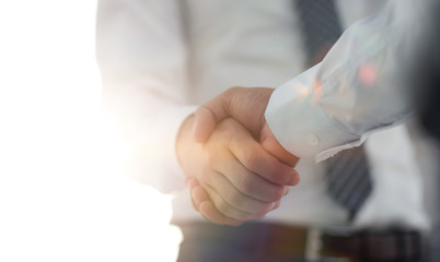 Fototapete - Business handshake and business people. Business concept.