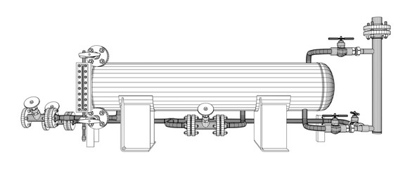 Wire-frame industrial equipment