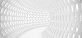 Fototapeta Perspektywa 3d - 3D Rendering Of Abstract Hexagon Grid Mesh Tunnel
