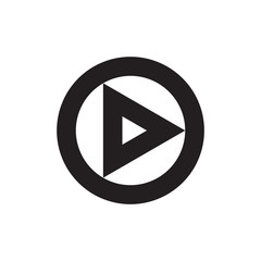 Fototapete - Play button icon. Vector web or internet music or video play application interface symbol