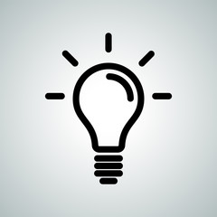 Poster - lamp light bulb icon. vector lightbulb lamp symbol for idea think