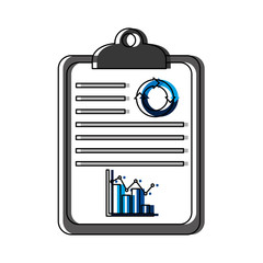 Poster - checklist with statistics icon vector illustration design