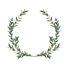 Thyme Leaf Green Wreath Vector Isolated Medicinal Set Of Leaves 