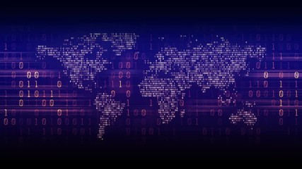 Wall Mural - digital world background binary concept technology blue