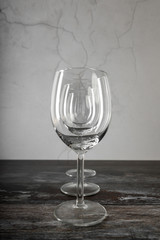 Wine Glasses on Wooden Table