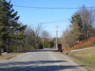 Rural Canadian street in autumn