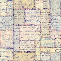 Poster - Seamless background pattern. Imitation of a abstract vintage lettering. Unreadable text.