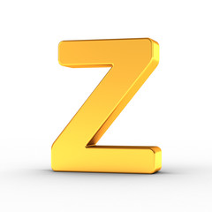 Aufkleber - The letter Z as a polished golden object with clipping path