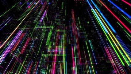 Poster - abstract digital matrix particles grid virtual reality abstract cyber space science and technology b
