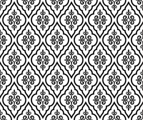 damask pattern black and white