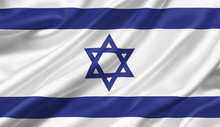 Israel Flag Waving With The Wind, 3D Illustration.