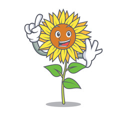 Wall Mural - Finger sunflower mascot cartoon style