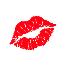 Print Of Lips Kiss Vector Background