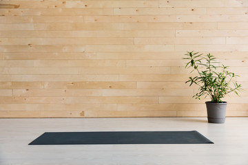 Gym with yoga mat on the floor