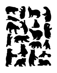 bears animal silhouette.vector, illustration. good use for symbol, logo, web icon, mascot, sign, or 