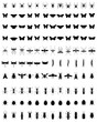 © Design Studio RM - Black silhouettes of different insects  on a white background