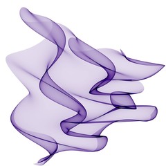 Purple silk scarf on white background. Fashion accessory.Digital fractal 3D design.