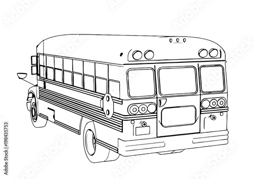 sketch of school bus vector Stock Vector | Adobe Stock