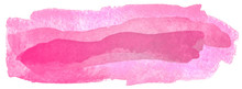 Multilayer Watercolor Stain Pink Light. Multi-layered Watercolor Line On A White Background