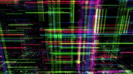 Poster - abstract digital matrix particles grid virtual reality abstract cyber space science and technology b