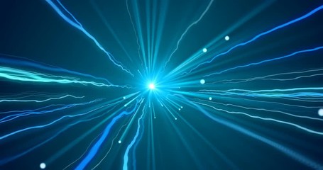 Aufkleber - fly through futuristic tunnel with digital fiber optic Wormhole, concept of speed in modern digital technology .4k seamless loop   

