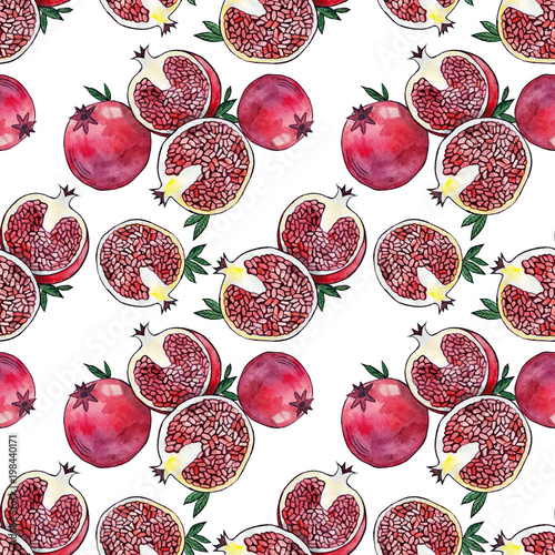Besshovnyj Uzor S Fruktami Granatami Frukt Granat Akvarelnyj Risunok Buy This Stock Illustration And Explore Similar Illustrations At Adobe Stock Adobe Stock