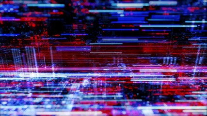 Poster - abstract digital abstract virtual city. scanning city for hackers attack concept. software developer