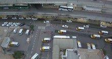 Central Bus Station In Tel Aviv Flat Log 4k Drone Aerial Footage