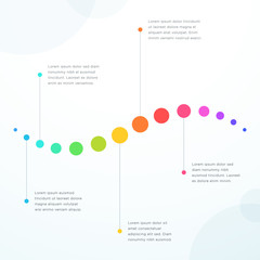 Poster - abstract 5 point colorful flat horizontal timeline
