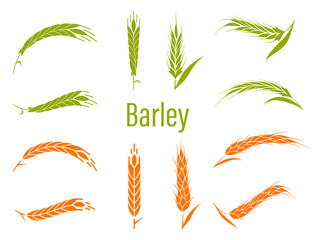 Wall Mural - Concept for organic products label, harvest and farming, grain, bakery, healthy food.