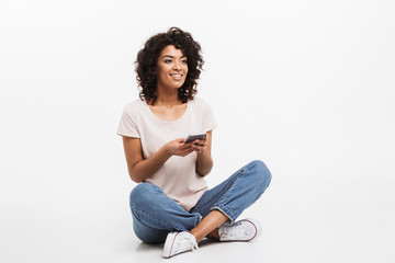 Sticker - Portrait of smiling young afro american woman