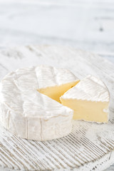 Canvas Print - Camembert cheese on the wooden board