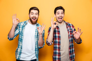 Canvas Print - Portrait of a two happy young men