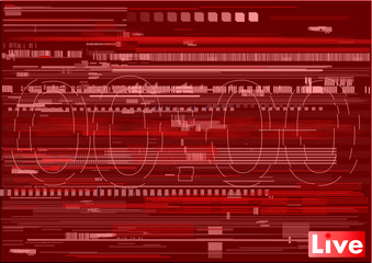Wall Mural - test screen glitch texture, glitch tv, computer, live broadcast, stream, red background with numbers