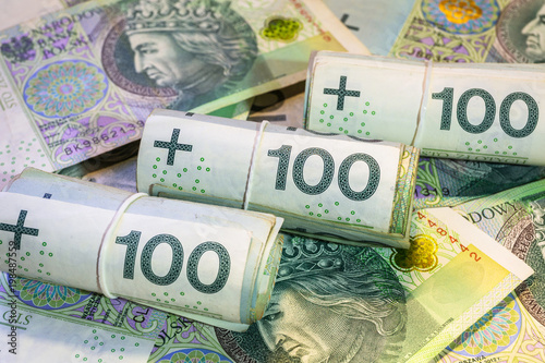 Cuadros en Lienzo Rolls of hundred zloty banknotes