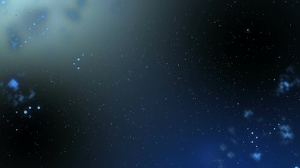 Poster - Pattern of moving and pulsating in space hexahedrons. Presentation, business meeting, technical background. Bright flashes, flashing figures, the process of connectivity. Dark multicolored background