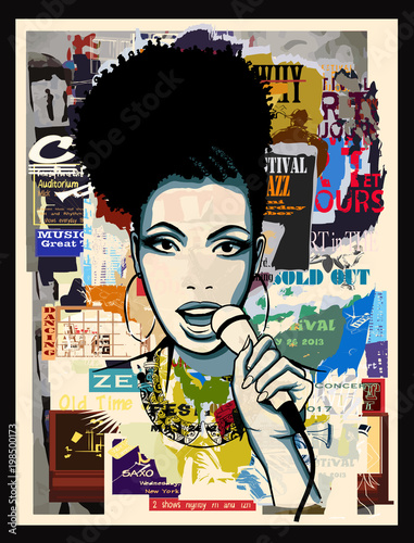 Obrazy Muzyka Polska afro-american-jazz-singer-on-wallpaper