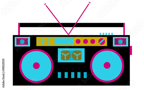 Fotografía Colorful, bright, retro audio tape recorder