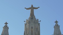 Jesus Christ Statue On Top Of A Church