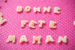 closeup of Pasta forming the text 