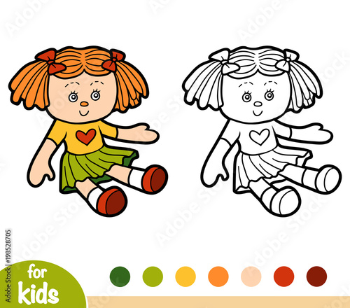 Coloring book for children, Doll Poster Mural XXL