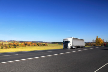 Wall Mural - Truck transportation on the road 