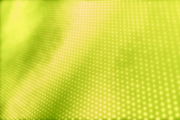 Poster - Abstract green cg wave texture with glowing defocused particles. Cyber or technology digital landscape background. 3d rendering